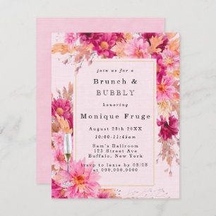 Chrysanthème rose chaud Brunch & Invitations Bubbl