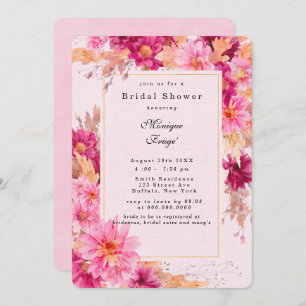 Chrysanthème rose chaud Invitation à la douche nup