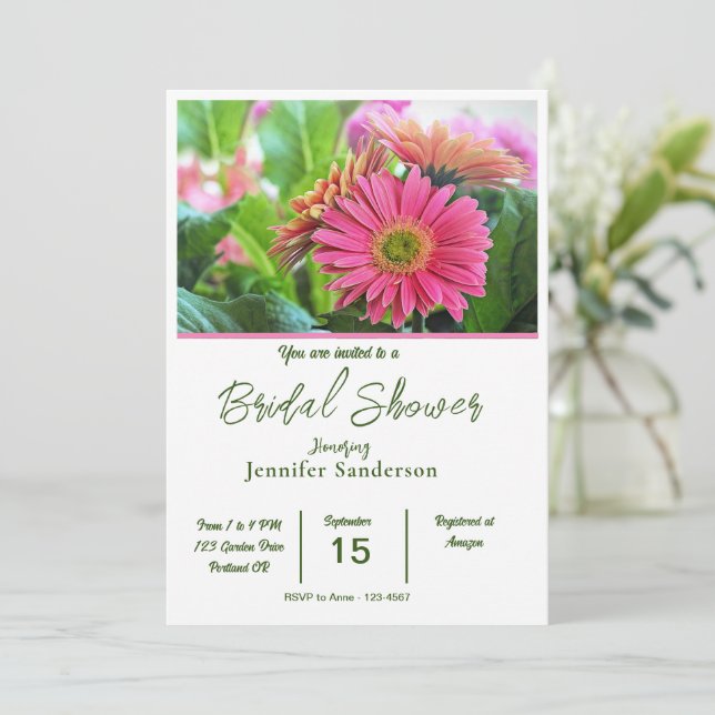 Chrysanthèmes Bridal Brunch Invitation (Debout devant)