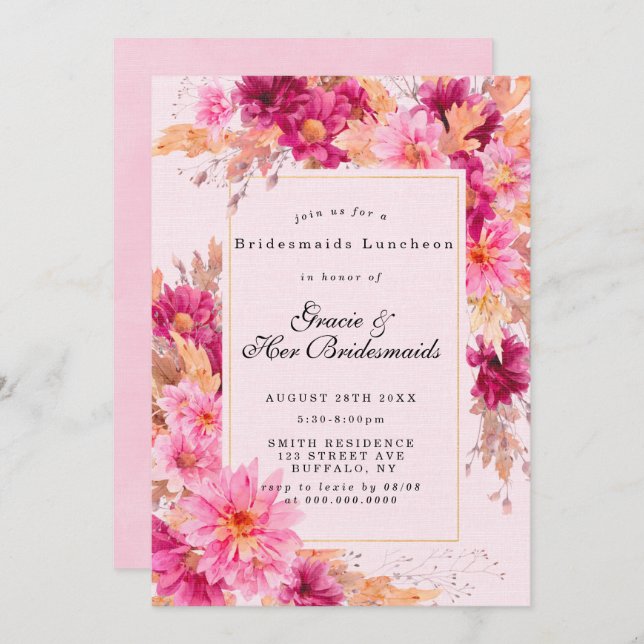 Chrysanthemum Chrysanthemum Bridesmaids Invitation (Devant / Derrière)
