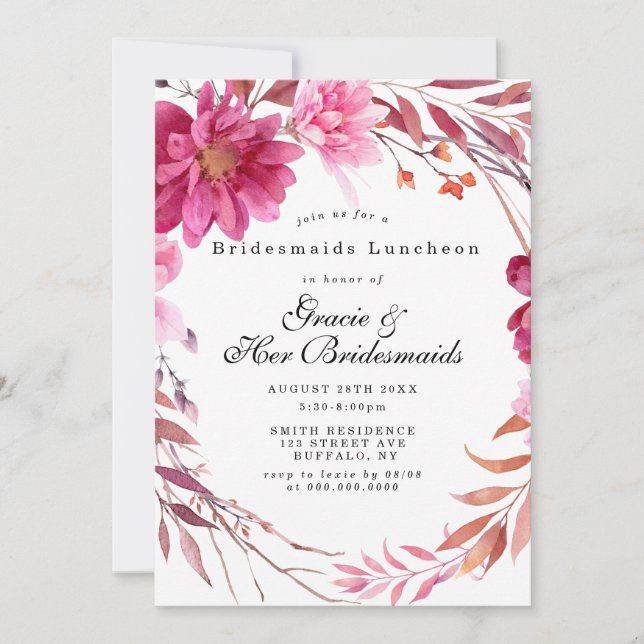 Chrysanthemum Chrysanthemum Bridesmaids Invitation (Devant)