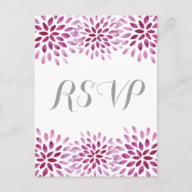 Chrysanthemum couleur violet carte postale RSVP (Devant)