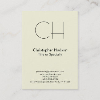 Chubby Beige tendance Monogram Carte de visite mod