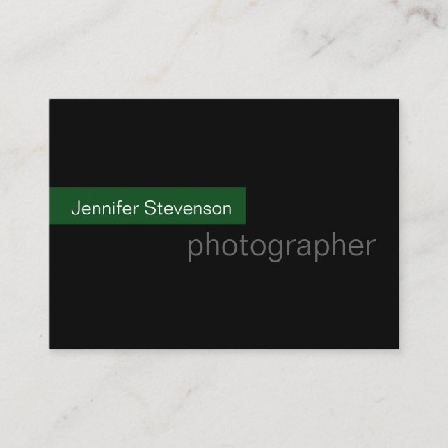 Chubby Black Green Trend Carte de visite de photog (Devant)