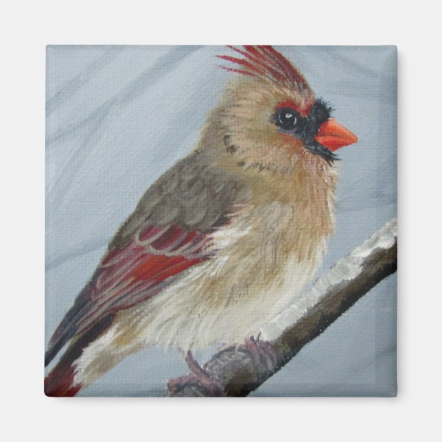Chubby Cardinal Femme - Magnet (Devant)