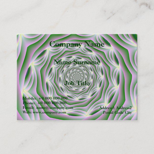 Chubby Carte de visite rose et vert Vortex (Devant)