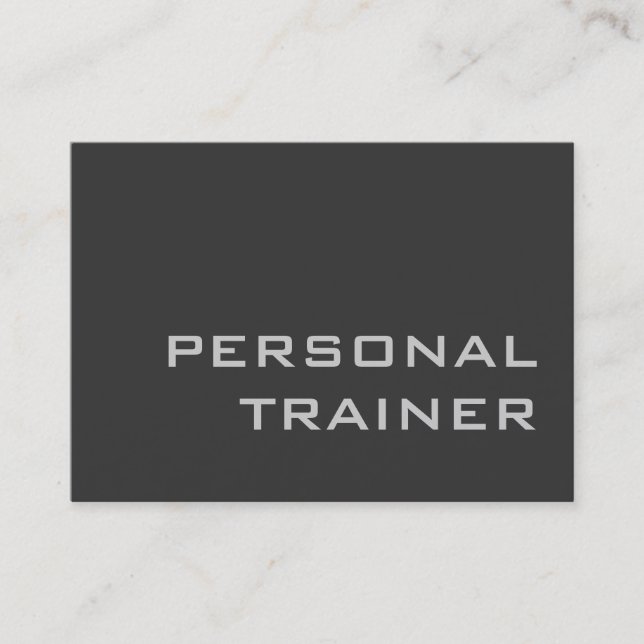 Chubby Grey Fitness Trainer Carte de visite modern (Devant)