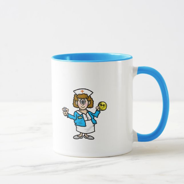 Chubby Joyeuse Infirmière Avec Médecine Café Mug (Droite)