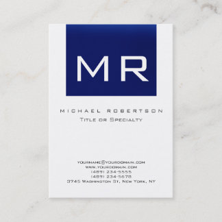 Chubby Monogramme Bleu Blanc Carte de visite propr