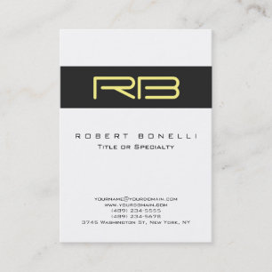 Chubby Monogramme Gris Blanc Jaune Carte de visite