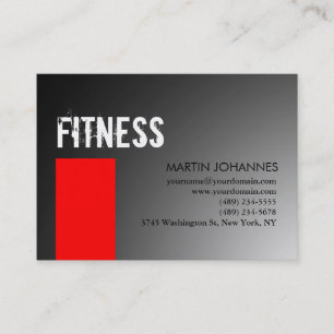 Chubby Personal Trainer Red Grey Carte de visite