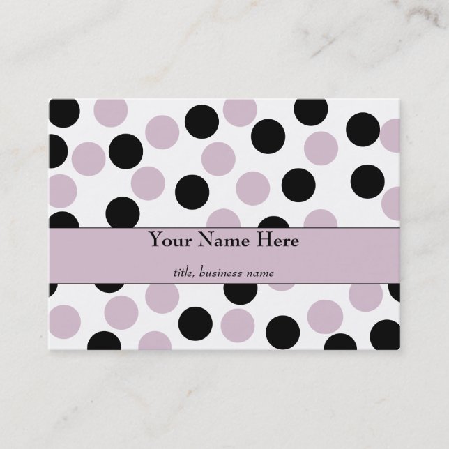 Chubby Pink et Black Polka Carte de visite (Devant)