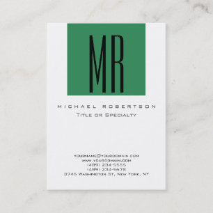 Chubby Sea Green White Clean Carte de visite