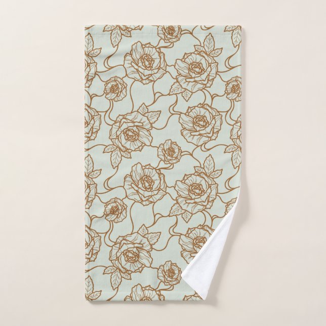 Chuchotements de Rose, Motif Floral à Lignes Éléga (Serviette à main)