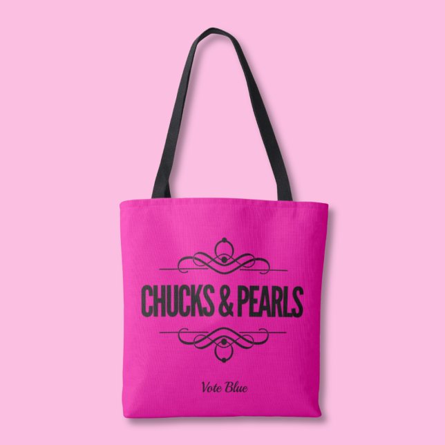 Chuck & Pearls Vote Kamala Sac fourre-tout rose ch (Créateur téléchargé)