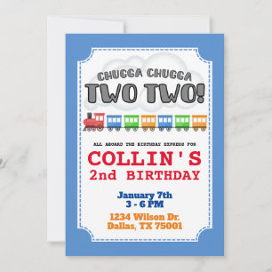 Chugga Chugga Deux Invitation Anniversaire