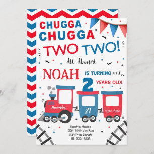 Chugga Deux Train 2e Invitation Anniversaire