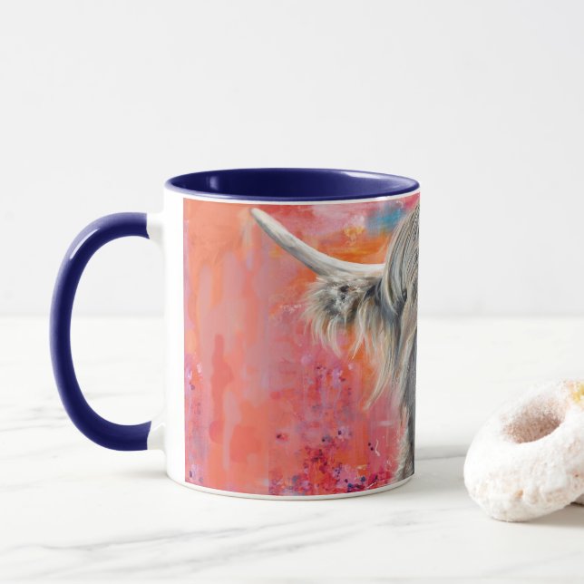 Chunky mug (Brian) de Highland Cow (Avec donut)