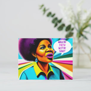 Church Lady Walk By Faith Art Carte Postale