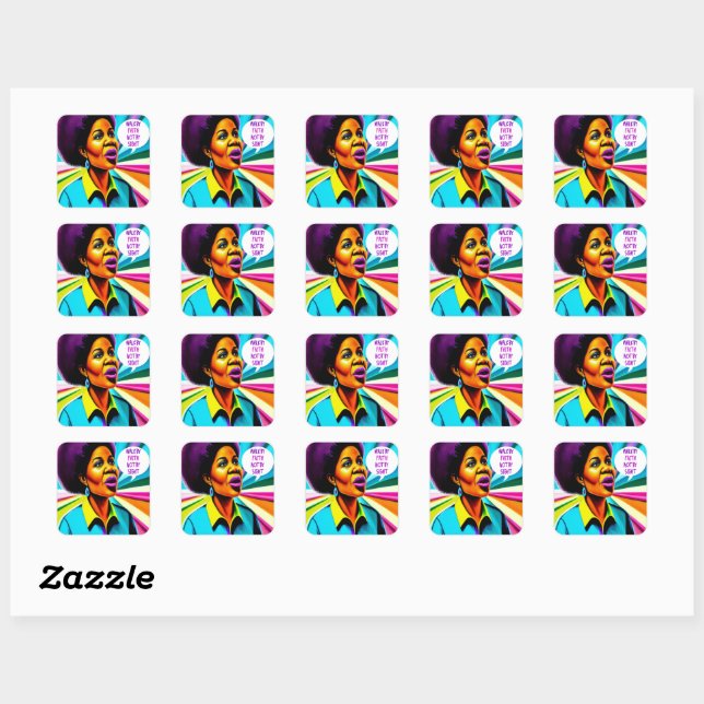 Church Lady Walk By Faith Art sticker (Feuille)