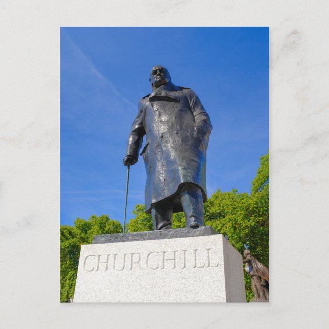 Churchill Statue, Londres UK Carte postale (Devant)
