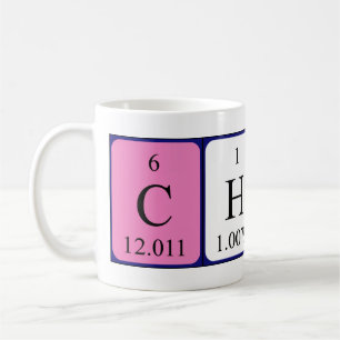 Chus tasse de nom de table périodique