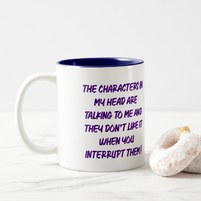 Chut ! Les personnages parlent - Mug de café drôle (Avec donut)
