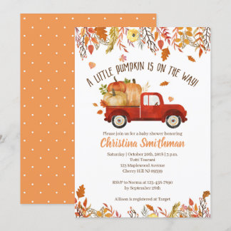 Chute Baby Douche Invitations Petit Citrouille