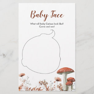Chute Boho Champignon Floral Baby shower Baby Face