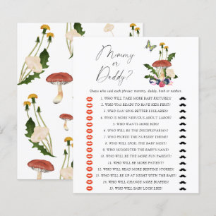 Chute champignons Maman ou papa jeu de baby shower