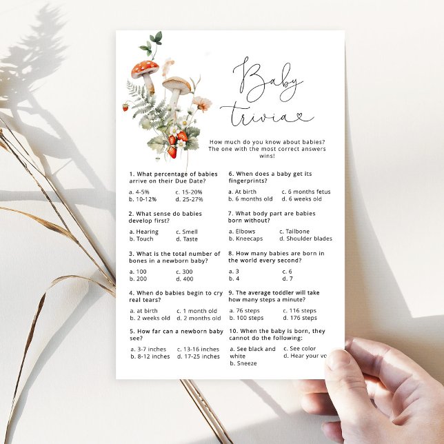 Chute champignons sauvages forêt bébé trivia jeu (Créateur téléchargé)