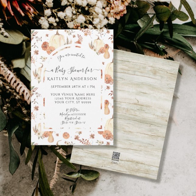 Chute Citrouille Aquarelle Botanique Floral Baby (Créateur téléchargé)