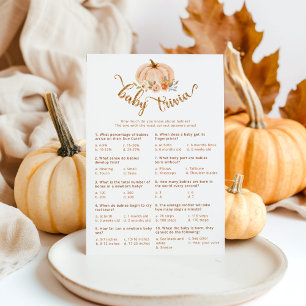 Chute citrouille d'or floral forêt bébé trivia jeu