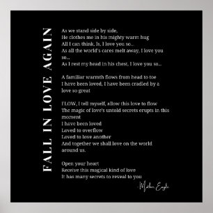 Chute d'amour à nouveau poème poésie murale poster