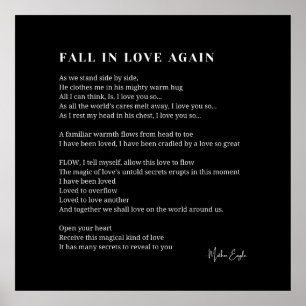 Chute d'amour à nouveau poème poésie murale poster