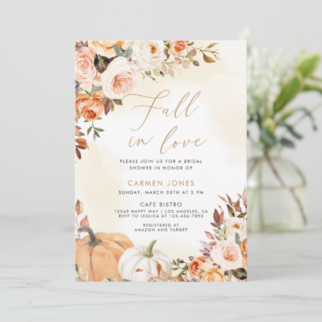 Chute d'amour Invitation de douche nuptiale, Citro (Debout devant)