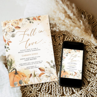 Chute d'amour Invitation de douche nuptiale, Citro
