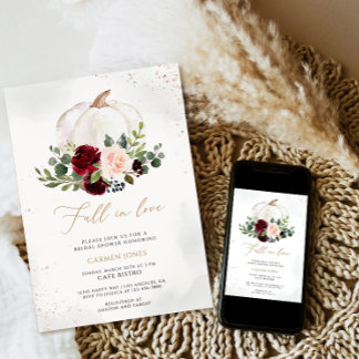 Chute d'amour Invitation de douche nuptiale, Flora