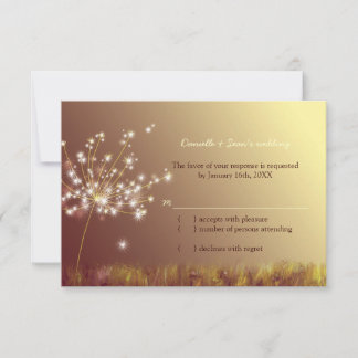 Chute Dandelion Field Wedding Carte RSVP