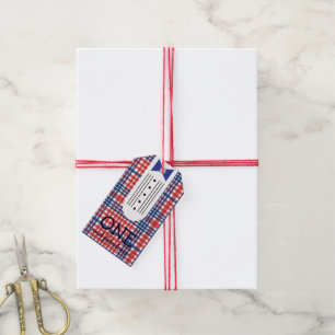 Chute dans des étiquettes de cadeau de partie de