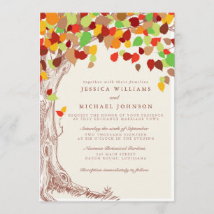 Chute dans des invitations de mariage d'amour