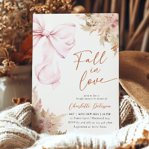 Chute dans Love Bow Floral Bridal Show Invitation