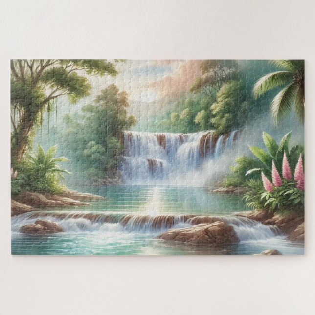 CHUTE D'EAU EN COULEUR D'EAU JIGSAW PUZZLE (Horizontal)