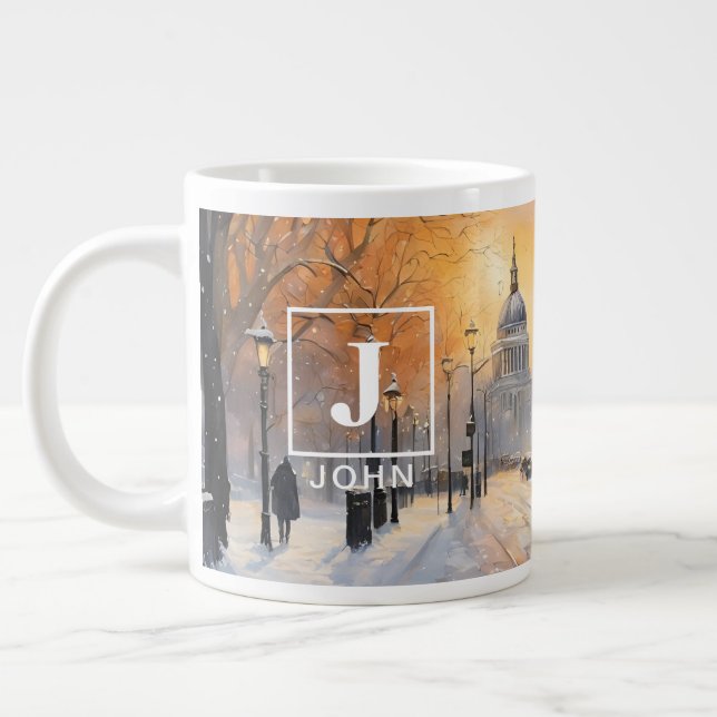 Chute doucement de la Mug de café neige hivernal (Gauche)