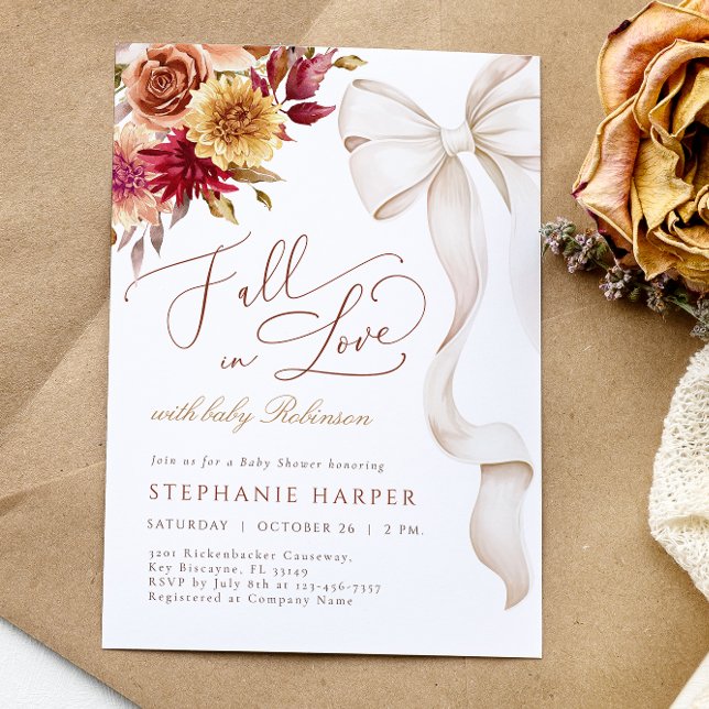 Chute en amour avec Baby shower Invitation (Créateur téléchargé)