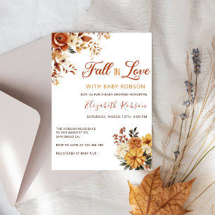 Chute en Amour Fleurs Baby shower Invitation