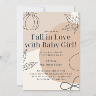 Chute en amour - Invitation Baby shower