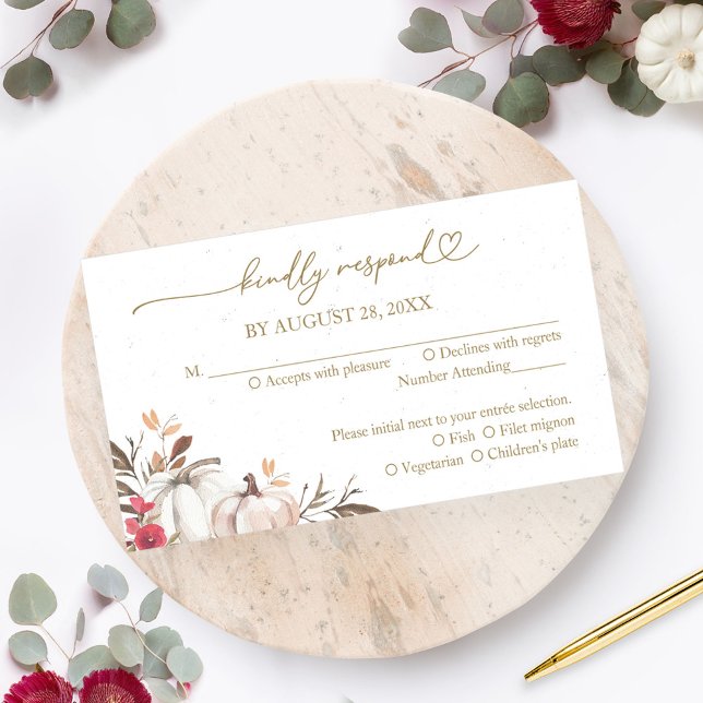 Chute en Amour Mariage Bourgogne Carte RSVP (Créateur téléchargé)