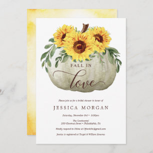 Chute en amour Sunflower Invitations de douches nu