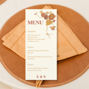 Chute Fleurs d'aquarelle Menu mariage